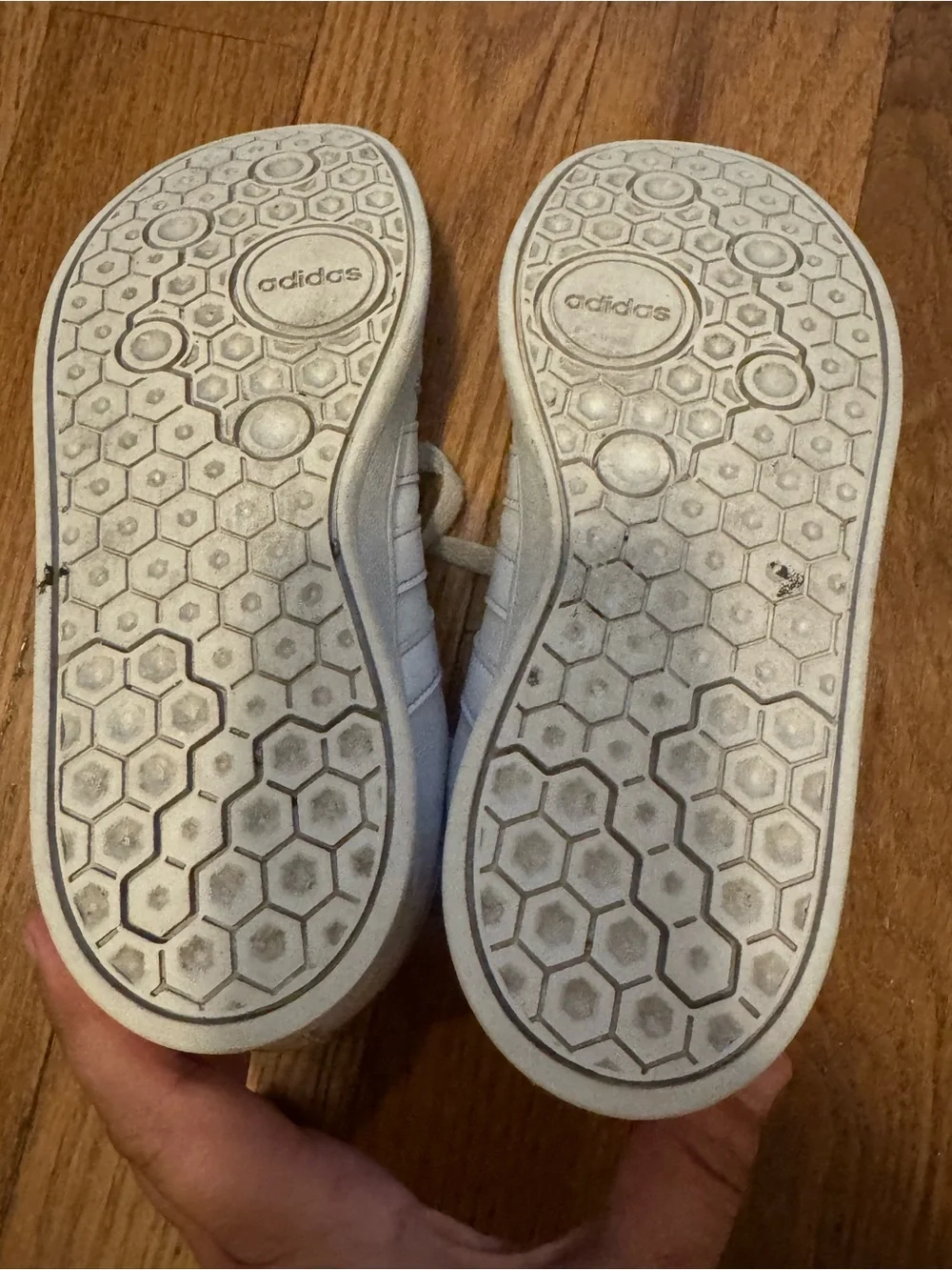 Girls White Adidas Tennis Shoes Size 2
